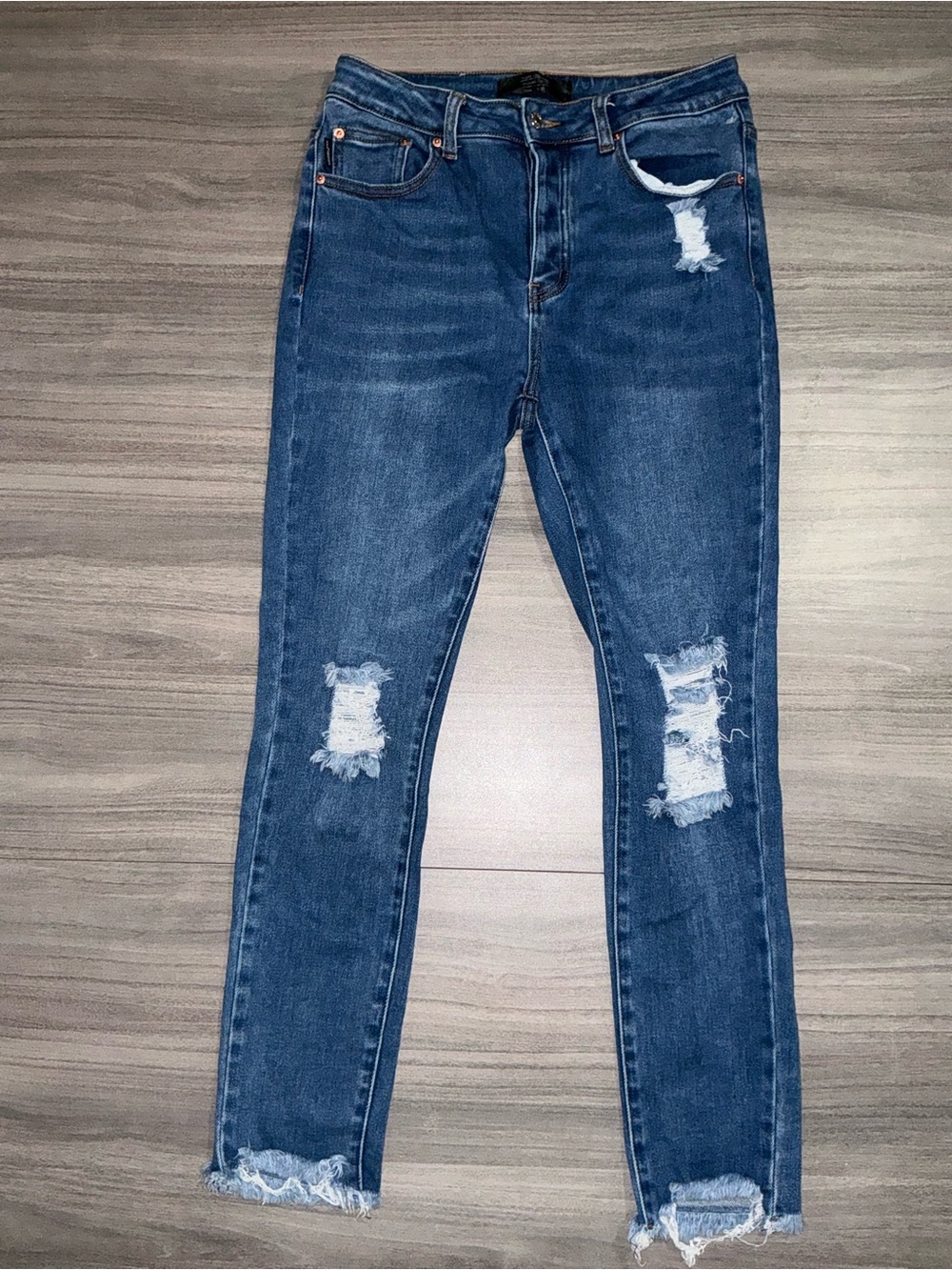 Monkey Ride Jeans Juniors Distressed Skinny Jeans Size 9/29 Button Fly